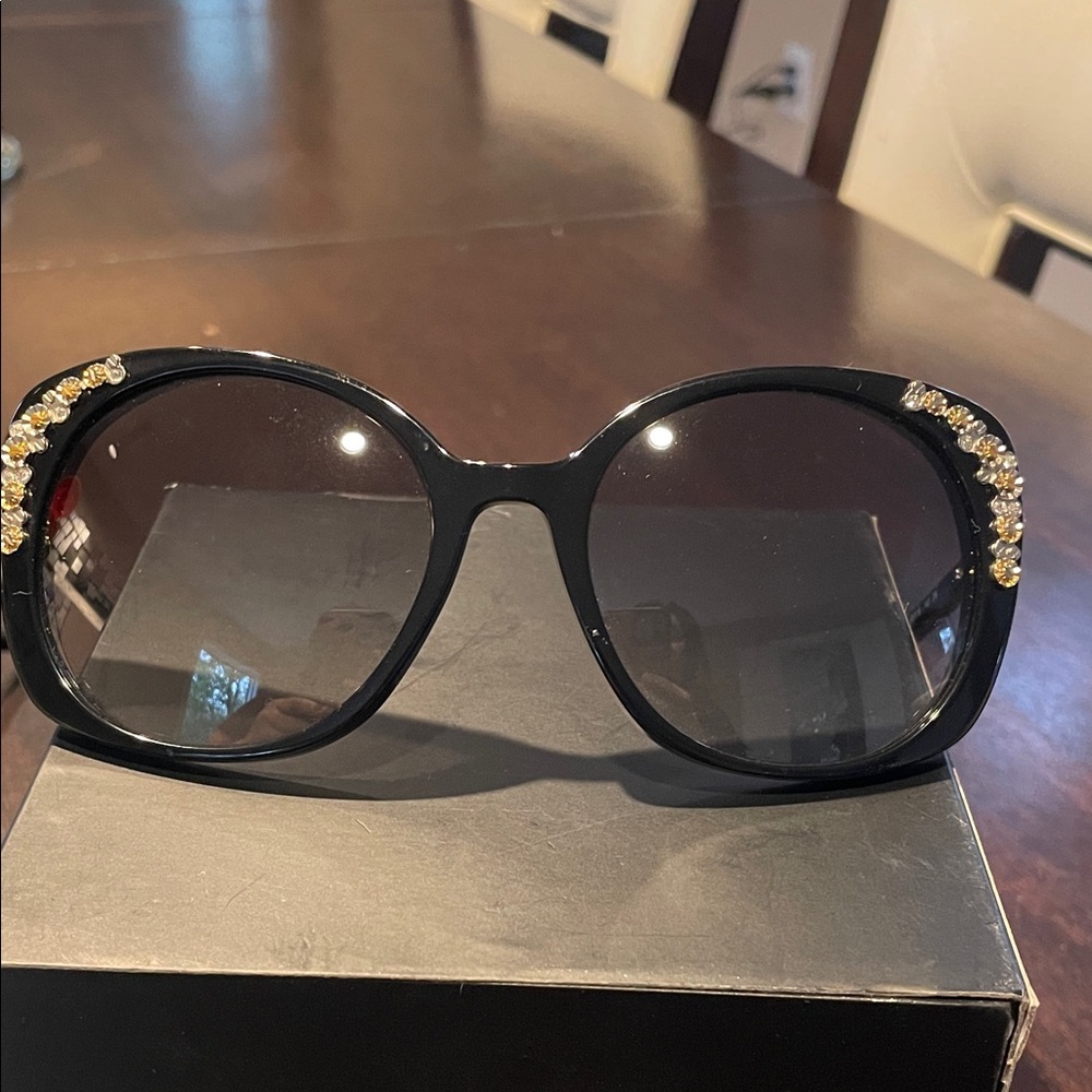 Coach Black Sunglasses with Gold Detailing